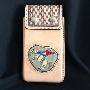 Handmade all leather cell phone carrier!